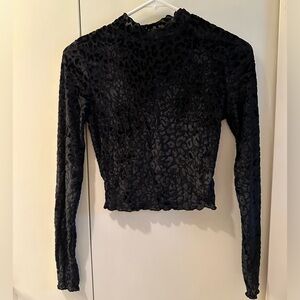 Cheetah print velvet top